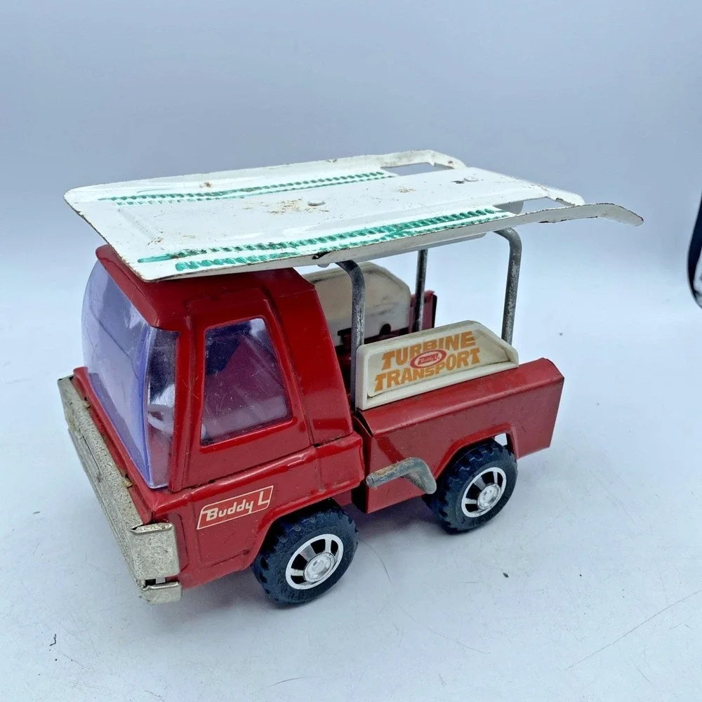 Vintage Buddy L Turbine Transport Red Toy Truck‎ Pressed Steel Roof 1970s